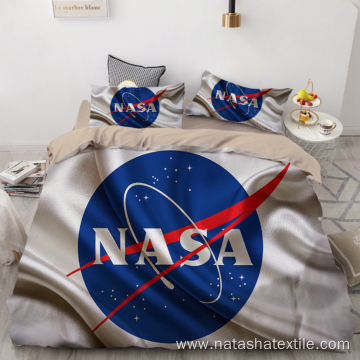 NASA astronaut digital printing brushed bedding set